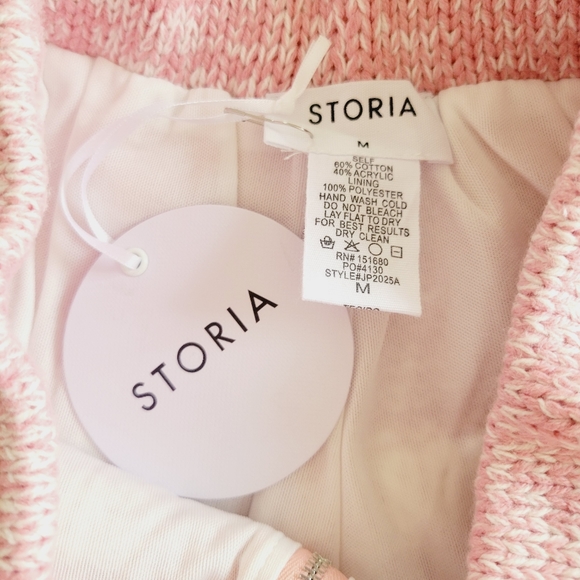 NWT Storia Pink Daisy Print Knit Sweater Shorts - Picture 10 of 12